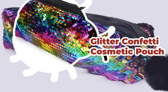Glitter makeup pouch